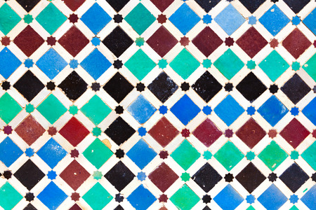 ceramic mosaic with traditional moorish geometric patternの写真素材