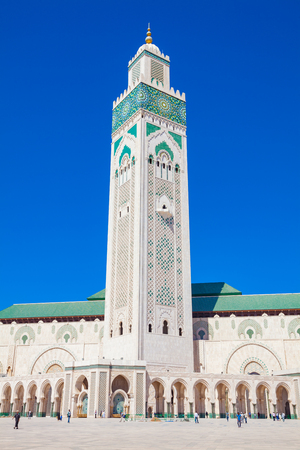 Hassan II mosque in Casablanca, Morocco. Its minaret is the world's tallest at 210 metresのeditorial素材