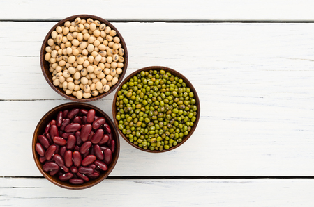 Green beans, red beans, soybean useful vitamins and health benefits.の写真素材