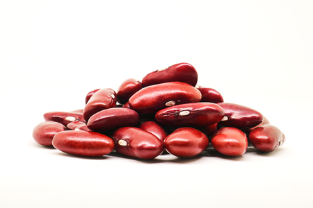 Red bean or red kidney bean isolated on white background. red beans are beneficial support heart health, cholesterol-free source of high-quality plant protein beans.の写真素材