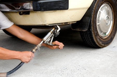 LPG refueling at gas station in Thailandの写真素材