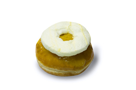 Donut isolated on white backgroundの写真素材