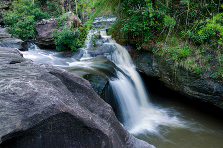 Water fall, "Soy Sa Wan Water Fall" in Ubonratchathani Province, Thailandの写真素材