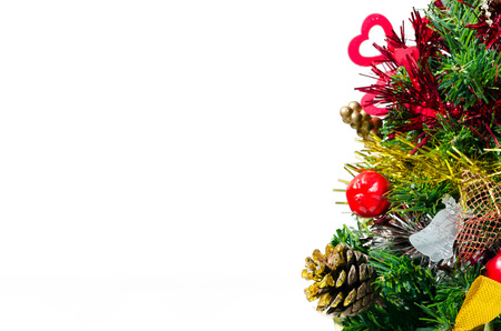 Decorated Christmas Tree On Isolate On White Backgroundの写真素材