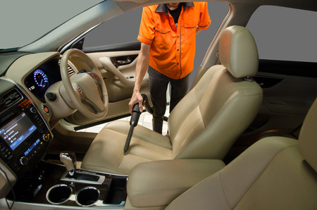 Cleaning of interior of the car with vacuum cleaner, Car cleaningの写真素材