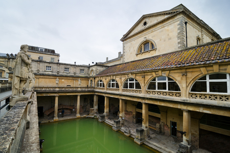 Roman Baths ancient spa, Bath, Englandの写真素材