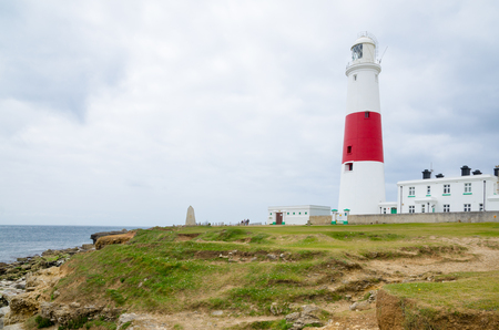 Portland Bill Lighthouse, The Coast Of Isle Of Portland, Jurassic Coast, Dorset, UKの写真素材