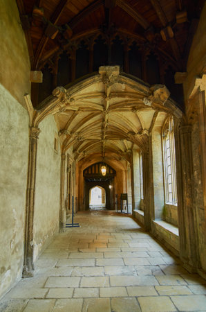 Historic Christ Church College cloister, Oxford, Englandのeditorial素材