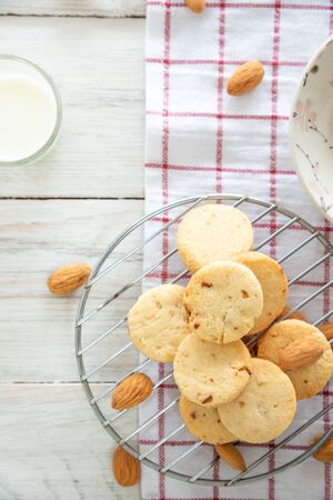 Home Made Almond Butter Cookies, Low Sugar Cookies For Healty Lifeの写真素材
