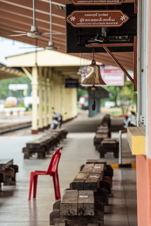 UBON RATCHATHANI, THAILAND - 5 MAY 2020 : Ubon Ratchathani Train Station Closed In During Covid19 Period. No Train And Shop Service On May 5, 2020 In Ubon Ratchathani, THAILANDのeditorial素材