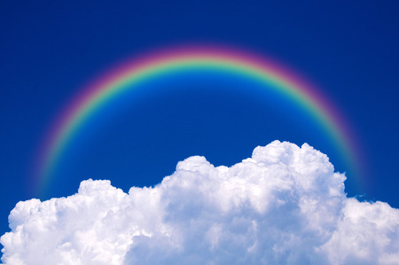 blue sky and towering cloudsの写真素材