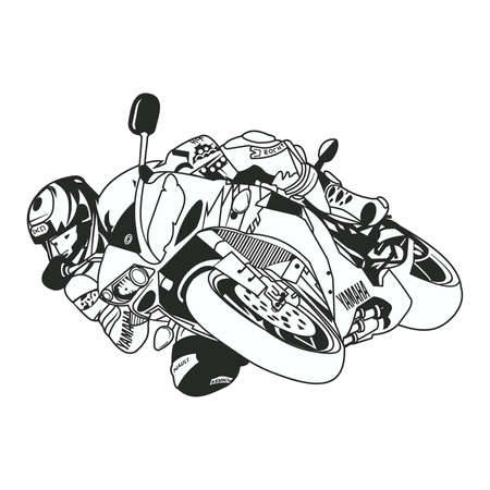 Motorcycle riders. Emblems of biker club.のイラスト素材
