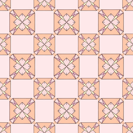 multicolored ornamental object seamless repeat pattern, repeat pattern for packaging, textile, wallpaper, curtains, gift wrapper, web background, and more. patterns added to the swatch panel.のイラスト素材