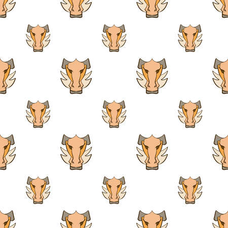 cute cartoon head pattern for kids. Repeat pattern for packaging, textile, gift wrapper, wallpaper, etc. pattern swatch added to swatch panel.のイラスト素材