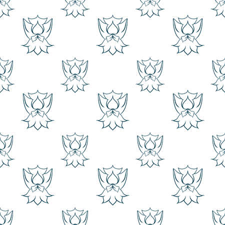 monochrome textile repeat pattern, seamless vector repeat pattern for textile, product packaging, gift cover, fabric, and other seamless print work, pattern swatches added to the swatch panel.のイラスト素材