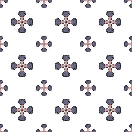 fabric repeat pattern- seamless flat colorful hand drawn repeat pattern for fabric, packaging, gift wrapper, cover design, banner, decorative poster, web background.のイラスト素材