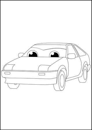 Kids Coloring Pages - Car and other vehicle fun and cool coloring pages.  car and other vechicle outline sketch for kids.のイラスト素材