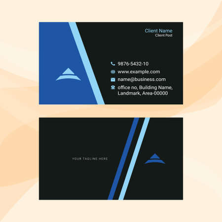 two side business card, fully editable modern flat style business cardのイラスト素材
