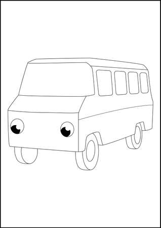 Kids Coloring Pages - Car and other vehicle fun and cool coloring pages.  car and other vechicle outline sketch for kids.のイラスト素材