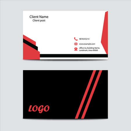 two side business card, fully editable modern flat style business cardのイラスト素材