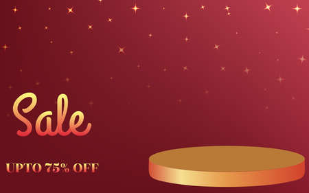 creative festive sales banner with empty podium with simple artwork background, Creative festival banner for festive season promotion and advertisement.のイラスト素材