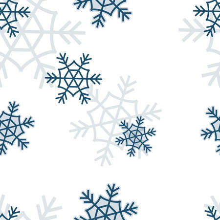 Christmas repeat pattern, snowflake repeat pattern on white background Hand drawn vector swatch for textile, gift wrapper, fabric, web backdrop and packaging.のイラスト素材