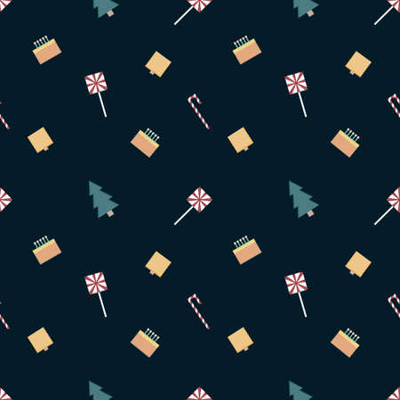 Christmas repeat pattern created with sharp corner Christmas objects, seamless pattern.のイラスト素材