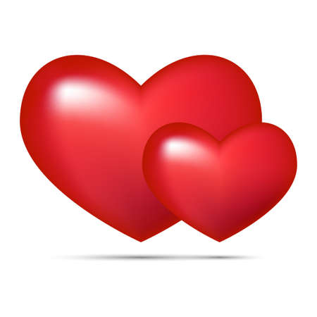 Happy Valentines Day, colorful heart vector object set on white background, Creative heart vector object for wedding card, valentine card, Valentines day sales banner.のイラスト素材