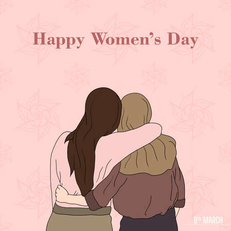 Happy Womens day Vector illustration on white background.のイラスト素材