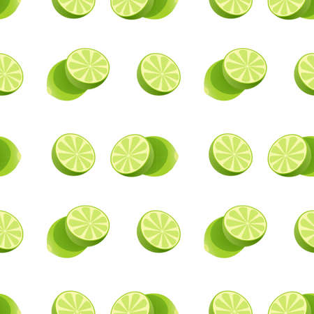lime seamless pattern, Fruity repeat pattern on transparent background.のイラスト素材