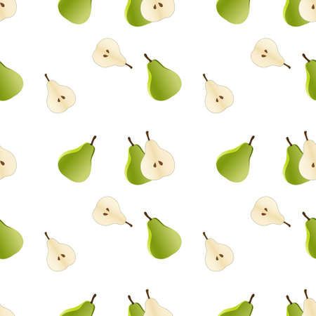 pear seamless pattern, Fruity repeat pattern on transparent background.のイラスト素材