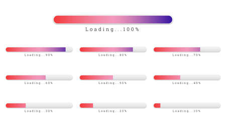 percentage infographics vector illustration in shape of gradient barのイラスト素材