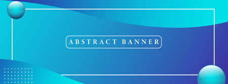 creative wide abstract banner created with simple geometric shapesのイラスト素材