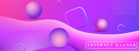 creative wide abstract banner created with simple geometric shapes