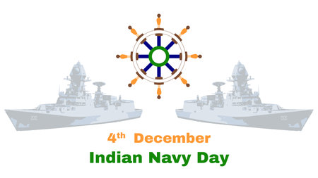 4th December, Indian navy day vectorのイラスト素材
