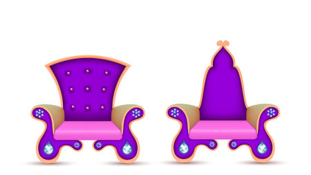 Royal Armchair Vector. decorative stage chair vector for Indian wedding designs.のイラスト素材