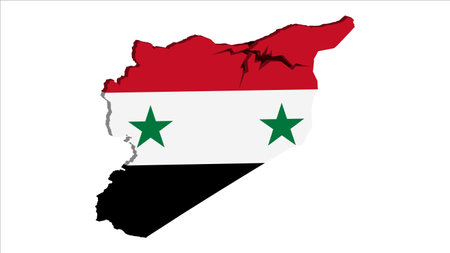 Syria earthquake, Syria map vector, pray for Syriaのイラスト素材