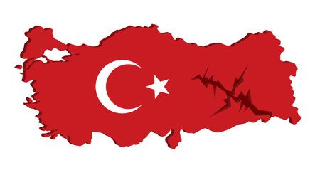 Turkey earthquake, Turkey map vector, pray for turkeyのイラスト素材