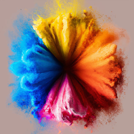 abstract color splash and explosion vector illustration. color splash background for Holi Festivalのイラスト素材