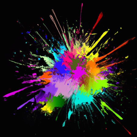 abstract color splash and explosion vector illustration. color splash background for Holi Festivalのイラスト素材