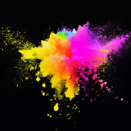 abstract color splash and explosion vector illustration. color splash background for Holi Festivalのイラスト素材