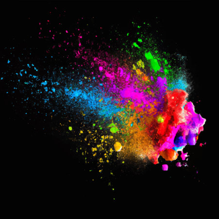 abstract color splash and explosion vector illustration. color splash background for Holi Festivalのイラスト素材