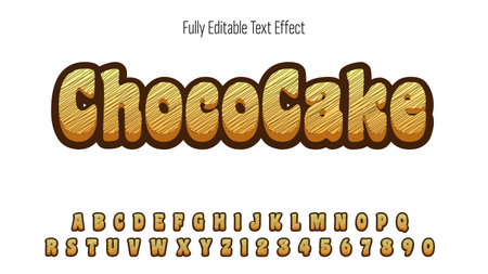 CHOCO CAKE - editable font effect, editable text effect vector.のイラスト素材