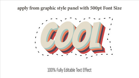Cool - fully editable effect, Apply from graphics style panel with 350 to 500pt font size.Cool - fully editable effect, Apply from graphics style panel with 350 to 500pt font size.のイラスト素材