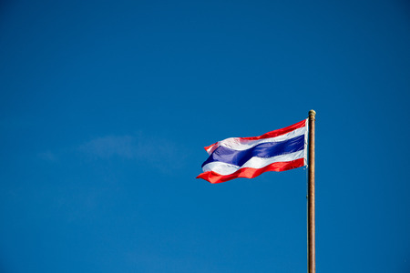 Thai flag with the blue sky pilok thailandの写真素材