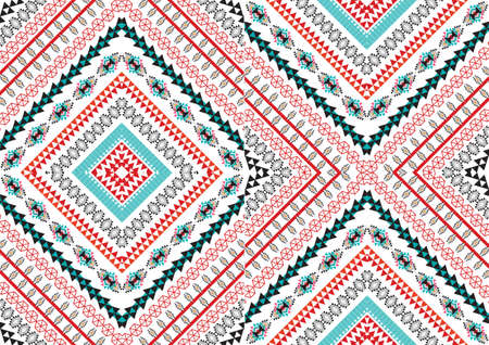 Geometric ethnic pattern seamless design for background or wallpaper.のイラスト素材