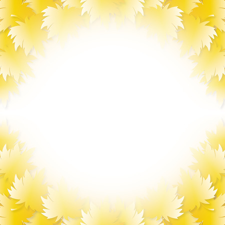 autumn leaves and thanksgiving yellow background vectorのイラスト素材