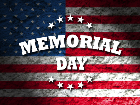 us memorial day card with american flag grunge style backgroundの写真素材