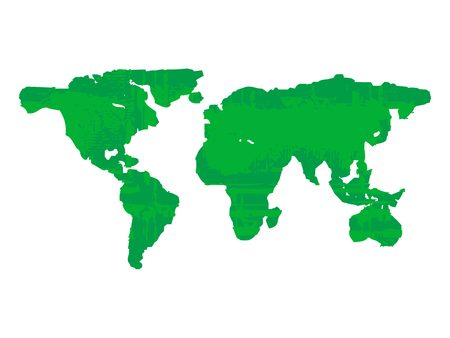 green grunge earth map style isolated on white backgroundのイラスト素材