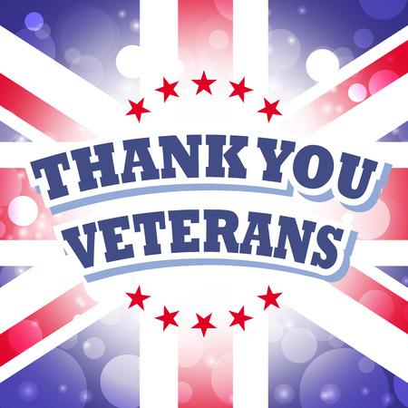 thank you veterans greeting card for uk remembrance day with abstract flag backgroundの写真素材
